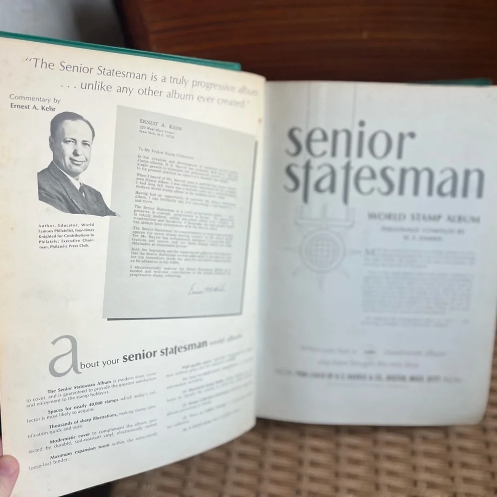 Rare Vintage H.E. Harris Senior Statesman World Stamp Album Collectible Stamps